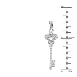 Small 14K White Gold Diamond Key Pendant 0.20ct 10 Small 14K White Gold Diamond Key Pendant 0.20ct -Urban Jewels Shop small 14k gold diamond key pendant 020ct p 7096 rulerwh