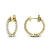 Small 14K Yellow Gold Inside Out Diamond Hoop Earrings 0.9ct