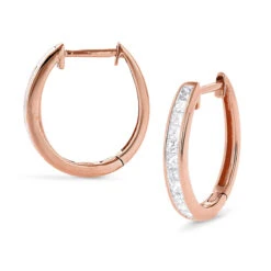 Small 14K Yellow Gold Princess Cut Diamond Hoop Earrings 0.6ct Luxurman Huggies 8 Small 14K Yellow Gold Princess Cut Diamond Hoop Earrings 0.6ct Luxurman Huggies -Urban Jewels Shop small 14k gold princess cut diamond hoop earrings 06ct luxurman huggies ro
