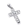 Small 14K Rose Gold Round Diamond Cross Pendant 0.55ct
