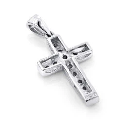 Small 14K Rose Gold Round Diamond Cross Pendant 0.55ct -Urban Jewels Shop small 14k gold round diamond cross pendant 055ct 3