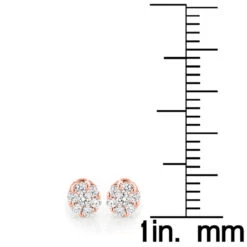 Small Diamond Cluster Earrings Studs 0.25ct 14K White Gold -Urban Jewels Shop small diamond cluster earrings studs 025ct 14k gold rulerro