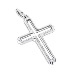 Small Diamond Crosses 14K White Gold Designer Cross Pendant 0.30ct -Urban Jewels Shop small diamond crosses 14k designer cross pendant 030ct p 6553 backwh