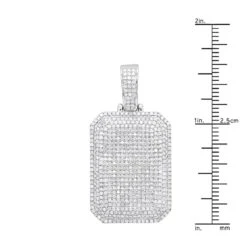 Small Diamond Dog Tag Pendant 1.75ct Fully Iced Out 10K White Gold By Luxurman 11 Small Diamond Dog Tag Pendant 1.75ct Fully Iced Out 10K White Gold By Luxurman -Urban Jewels Shop small diamond dog tag pendant 175ct fully iced out 14k gold by luxurman rulerwh