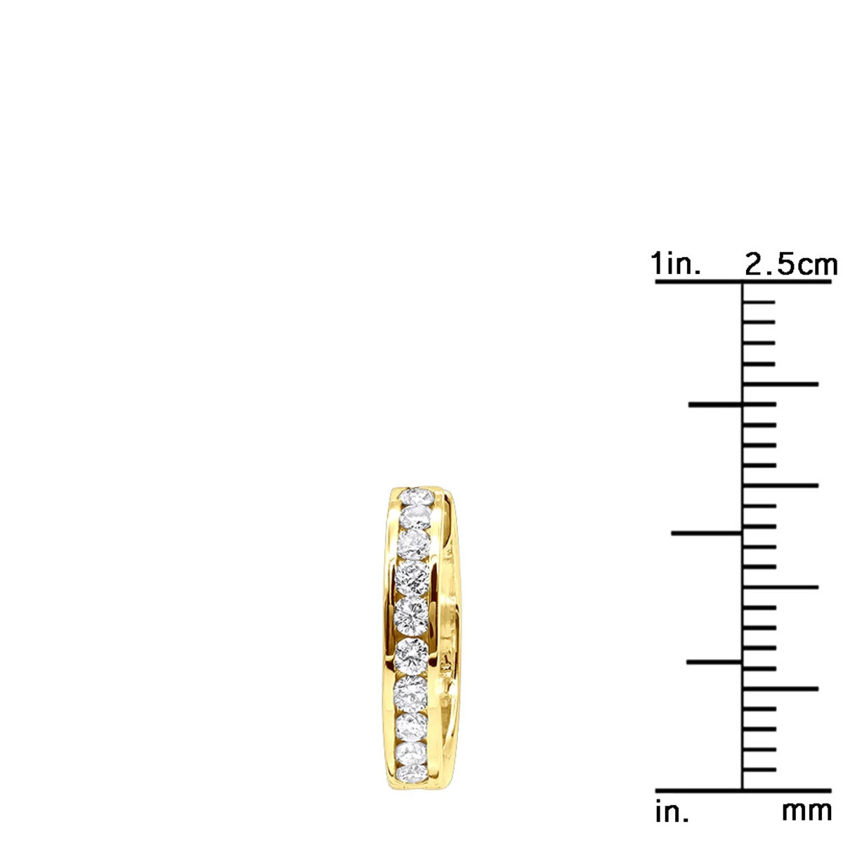 Small Diamond Hoop Earrings For Men And Women 1/2ct Huggies 14K Yellow Gold 15mm 8 Small Diamond Hoop Earrings For Men And Women 1/2ct Huggies 14K Yellow Gold 15mm - Image 8