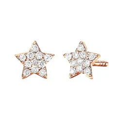 Small Diamond Star Earrings Studs 14K Yellow Gold 0.1ct -Urban Jewels Shop small diamond star earrings studs 14k gold 01ct 000889 rose 20220217