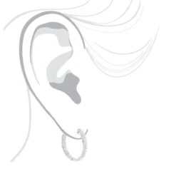 Small Inside Out Diamond Hoop Earrings 1.16ct 14K White Gold -Urban Jewels Shop small hoop diamond earrings 116ct 14k bodwh