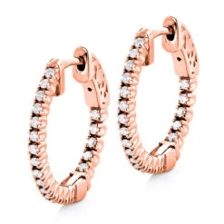 3/4in Small Hoops 14K White Gold Diamond Hoop Earrings Inside Out 1/2ct -Urban Jewels Shop small hoops 14k diamond hoop earrings inside out 047 p 6931 ro