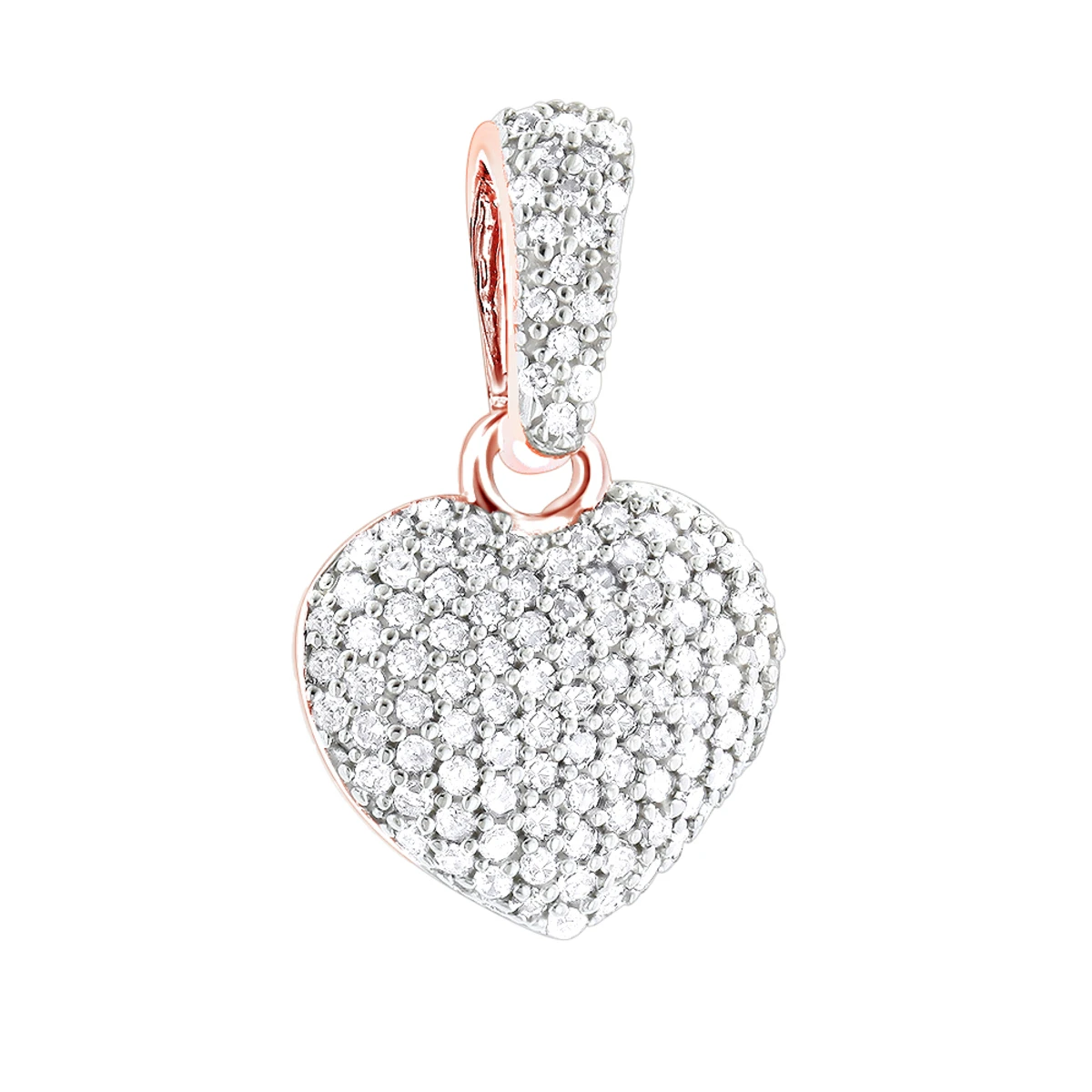 Small Pave Diamond Heart Pendant 14K White Gold 0.33ct 3 Small Pave Diamond Heart Pendant 14K White Gold 0.33ct - Image 3