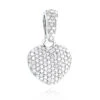Small Pave Diamond Heart Pendant 14K White Gold 0.33ct