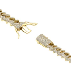 10K Yellow Gold Men's Diamond Bracelet 6 Carats Iced Out Cuban Link Design -Urban Jewels Shop solid 10k gold mens diamond bracelet 6 carats iced out cuban link design 804057 backye