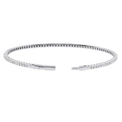 Solid 14K White Gold 1.26 Carat Diamonds Tennis Bracelet For Women Bangle Design 12 Solid 14K White Gold 1.26 Carat Diamonds Tennis Bracelet For Women Bangle Design -Urban Jewels Shop solid 14k gold 1 carat diamonds tennis bracelet for women bangle design back white