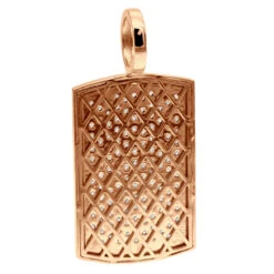 14K Yellow Gold Diamond Dog Tag Pendant For Men 3.25 Carats Iced Out Design -Urban Jewels Shop solid 14k gold diamond dog tag pendant for men 325 carats iced out design 407140 back rose