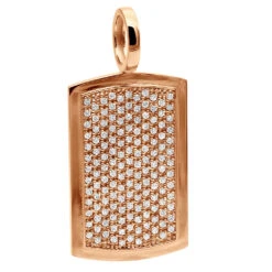 14K Yellow Gold Diamond Dog Tag Pendant For Men 3.25 Carats Iced Out Design -Urban Jewels Shop solid 14k gold diamond dog tag pendant for men 325 carats iced out design 407140 rose