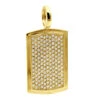 14K Yellow Gold Diamond Dog Tag Pendant For Men 3.25 Carats Iced Out Design