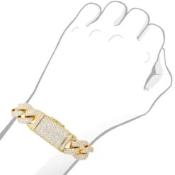 Solid 14K Yellow Gold Miami Cuban Link Chain VS Diamond Bracelet For Men 16mm Wide -Urban Jewels Shop solid 14k gold miami cuban link chain bracelet for men vs diamonds 16mm wide 803197 bodye