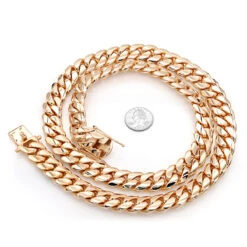 Solid 14K Yellow Gold Miami Cuban Link Chain Necklace For Men 18mm 22-40in -Urban Jewels Shop solid 14k gold miami cuban link chain necklace for men 18mm 22 40in ro