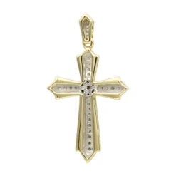 14K Yellow Gold Small Diamond Cross Pendant For Women 0.2ct -Urban Jewels Shop solid 14k gold small diamond cross pendant for women 0 2ct backye