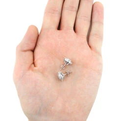 Sparkling Round Diamond Cluster Earrings Studs For Men & Women 14K White Gold -Urban Jewels Shop sparkling round diamond cluster earrings 090ct 14k gold 3