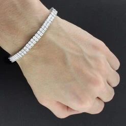 Sterling Silver 2 Row Diamond Bracelet 0.40ct -Urban Jewels Shop sterling silver 2 row diamond bracelet 040ct 3
