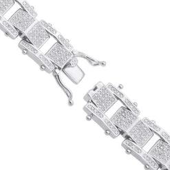 Sterling Silver Men's Diamond Bracelet 0.84ct -Urban Jewels Shop sterling silver bracelets mens diamond bracelet 084ct clasp