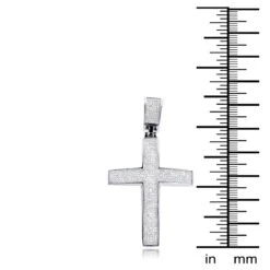 Large Sterling Silver Diamond Cross Pendant For Men 1.75ct -Urban Jewels Shop sterling silver diamond cross pendant 175ct p 43950 ruler