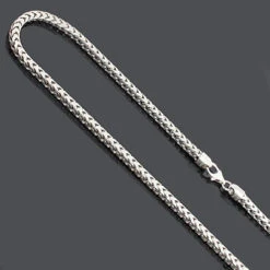 Sterling Silver Diamond Cut Franco Chain Necklace 3.5mm 36"