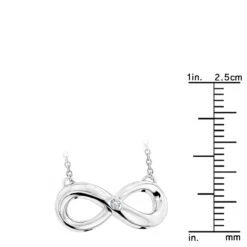 Sterling Silver Infinity Diamond Pendant Luxurman Love Quotes Necklaces -Urban Jewels Shop sterling silver infinity diamond pendant luxurman love quotes necklaces ruler