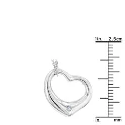 Sterling Silver Open Heart Diamond Necklace With Chain Luxurman Love Quotes -Urban Jewels Shop sterling silver open heart diamond necklace with chain luxurman love quotes ruler