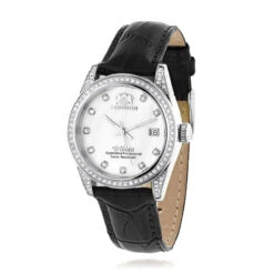 Swiss Quartz Luxurman Women's Diamond Tribeca Watch With Leather Band