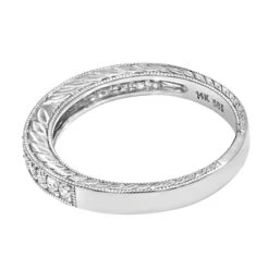 Thin 14K White Gold Diamond Wedding Band For Women Vintage Filigree Look 1/2ct 13 Thin 14K White Gold Diamond Wedding Band For Women Vintage Filigree Look 1/2ct -Urban Jewels Shop thin 14k gold diamond wedding band for women vintage filigree look 12ct backwh