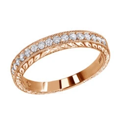 Thin 14K White Gold Diamond Wedding Band For Women Vintage Filigree Look 1/2ct 12 Thin 14K White Gold Diamond Wedding Band For Women Vintage Filigree Look 1/2ct -Urban Jewels Shop thin 14k gold diamond wedding band for women vintage filigree look 12ct ro