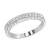 Thin 14K White Gold Diamond Wedding Band For Women Vintage Filigree Look 1/2ct