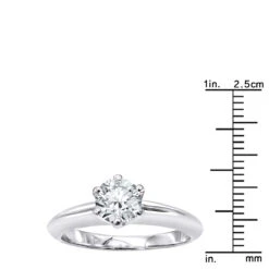 Tiffany Style Round Diamond Solitaire Engagement Ring 18K White Gold 0.75ct -Urban Jewels Shop tiffany style round diamond solitaire engagement ring in 18k gold 0 75ct rulerwh
