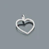 Small Diamond Heart Pendant 0.17ct 10K White Gold Charm