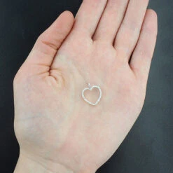 Small Diamond Heart Pendant 0.17ct 10K White Gold Charm -Urban Jewels Shop tiny diamond heart pendant 017ct 10k gold charm p 49169bod