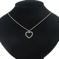Small Diamond Heart Pendant 0.17ct 10K White Gold Charm -Urban Jewels Shop tiny diamond heart pendant 017ct 10k gold charm p 49169box