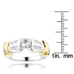 Affordable Two Tone 14K White/yellow Gold Diamond Engagement Ring 0.78ct -Urban Jewels Shop two tone 14k gold diamond engagement ring 078ct p 5733 rulerwy