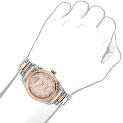 Women's 1.5ct Diamond Watch Two Tone Rose Gold Plated Luxurman Tribeca 8 Women's 1.5ct Diamond Watch Two Tone Rose Gold Plated Luxurman Tribeca -Urban Jewels Shop two tone rose gold plated womens diamond watch 15ct luxurman tribecabod