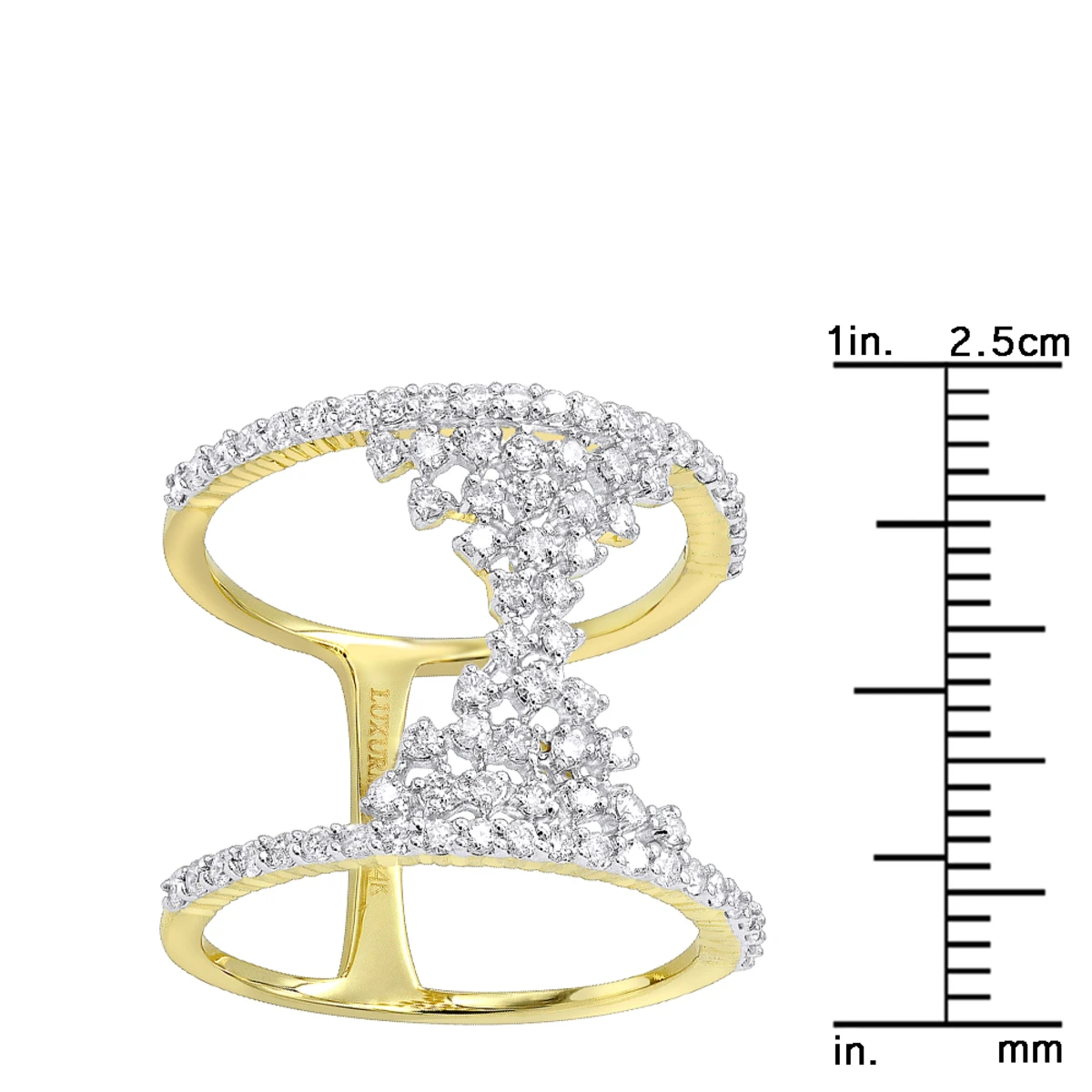 Unique 14K Yellow Gold Designer Diamond Cocktail Ring For Women 0.75ct By Luxurman 6 Unique 14K Yellow Gold Designer Diamond Cocktail Ring For Women 0.75ct By Luxurman - Image 6