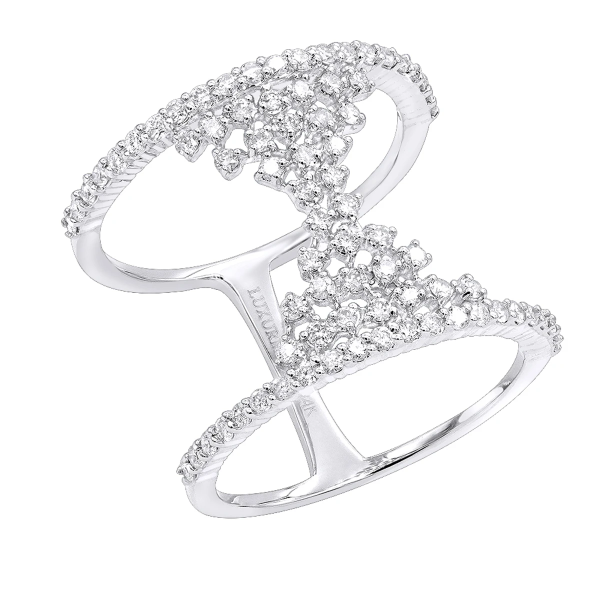 Unique 14K Yellow Gold Designer Diamond Cocktail Ring For Women 0.75ct By Luxurman 2 Unique 14K Yellow Gold Designer Diamond Cocktail Ring For Women 0.75ct By Luxurman - Image 2