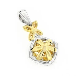 Unique 14K White Gold Designer White Yellow Diamond Women's Pendant By Luxurman -Urban Jewels Shop unique 14k gold designer white yellow diamond womens pendant by luxurman backwh