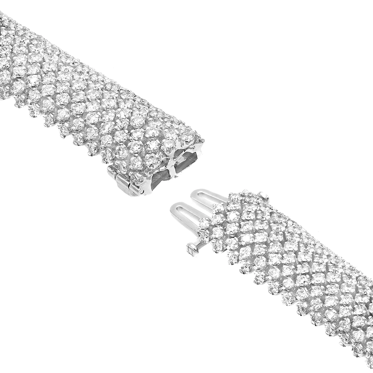 Unique 18K White Gold Ladies Diamond Bracelet 14.6ct G/VS By Luxurman 4 Unique 18K White Gold Ladies Diamond Bracelet 14.6ct G/VS By Luxurman - Image 4