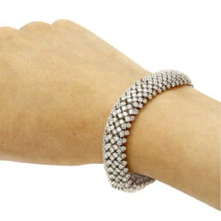 Unique 18K White Gold Ladies Diamond Bracelet 14.6ct G/VS By Luxurman 10 Unique 18K White Gold Ladies Diamond Bracelet 14.6ct G/VS By Luxurman -Urban Jewels Shop unique 18k gold ladies diamond bracelet 146ct gvs by luxurman bodwh