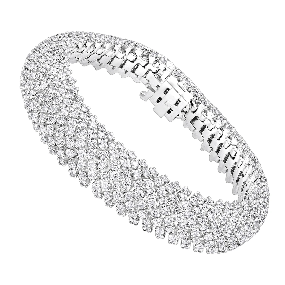 Unique 18K White Gold Ladies Diamond Bracelet 14.6ct G/VS By Luxurman 1 Unique 18K White Gold Ladies Diamond Bracelet 14.6ct G/VS By Luxurman