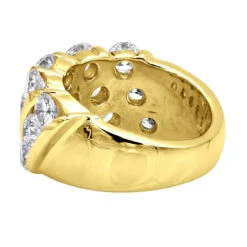 Unique 3 Carat Women's Diamond Wedding Band 18K White Gold Anniversary Ring -Urban Jewels Shop unique 3 carat diamond womens diamond wedding band 18k gold anniversary ring 000910 back yellow