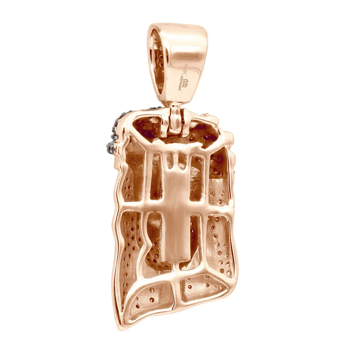 Unique Mini Jesus Pendant 10K White Gold 1/2 Ct Blue Red Yellow Diamonds 6 Unique Mini Jesus Pendant 10K White Gold 1/2 Ct Blue Red Yellow Diamonds - Image 6