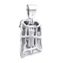 Unique Mini Jesus Pendant 10K White Gold 1/2 Ct Blue Red Yellow Diamonds 11 Unique Mini Jesus Pendant 10K White Gold 1/2 Ct Blue Red Yellow Diamonds -Urban Jewels Shop unique custom mini jesus pendant 10k gold 12 carat blue red yellow diamonds 100641 back white