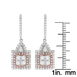Unique Designer White And Pink Diamond Earrings For Women 14K Gold 1.75ct 13 Unique Designer White And Pink Diamond Earrings For Women 14K Gold 1.75ct -Urban Jewels Shop unique designer white and pink diamond earrings for women 14k gold 175ct rulerwh