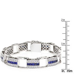 Unique Diamond And Sapphires Bracelet 14K White Gold 11 Unique Diamond And Sapphires Bracelet 14K White Gold -Urban Jewels Shop unique diamond and sapphires bracelet in 14k yellow rose or white gold ruler white